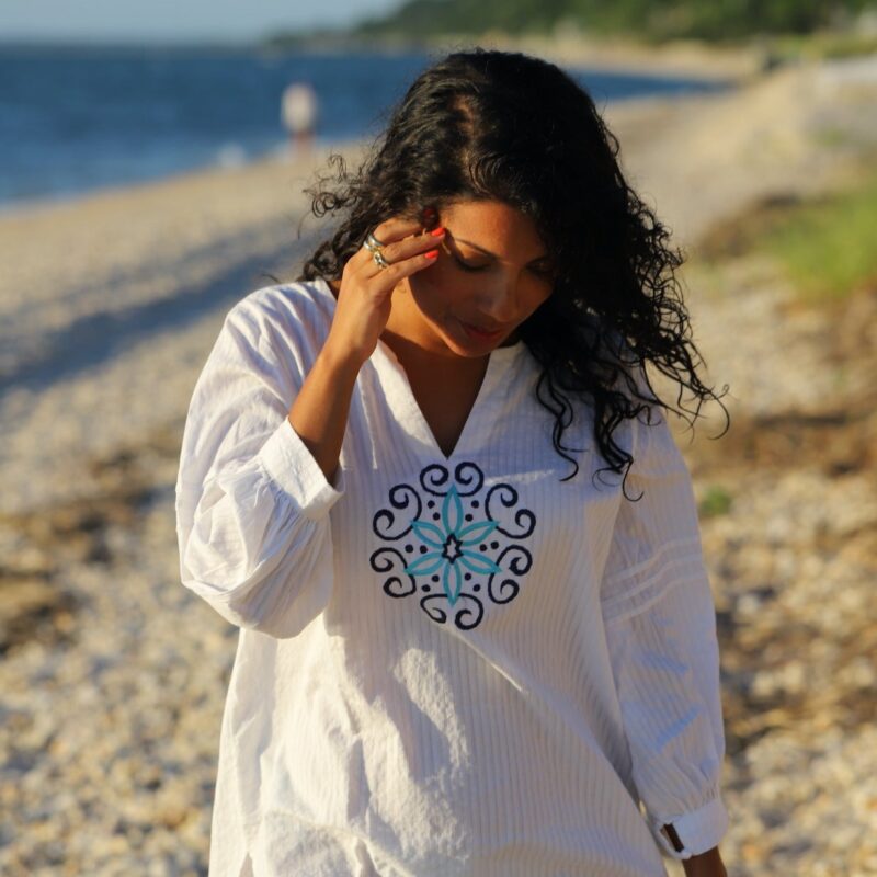 Arabesque 100 pct white cotton tunic